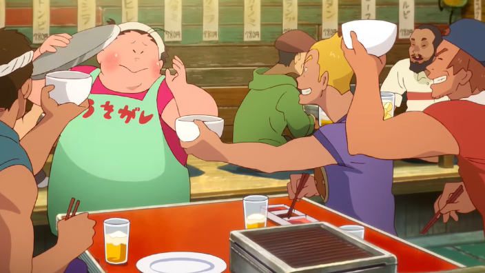 Una pubblicità di Suntory celebra le scene nei locali nella storia degli anime