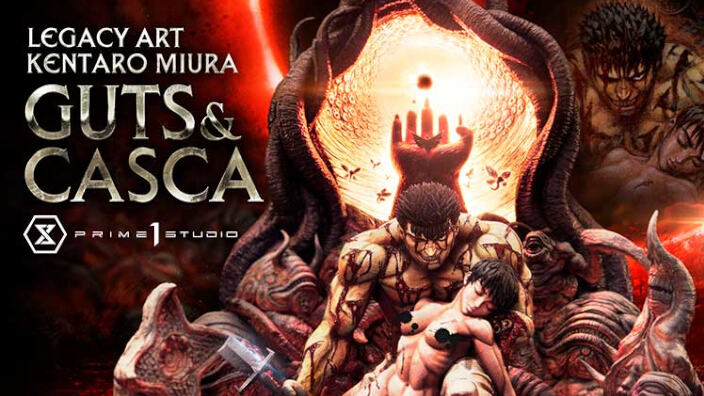 Berserk: una figure di Casca e Guts riproduce una famosa copertina del manga