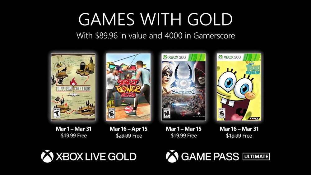 Annunciati i Games With Gold di marzo 2022